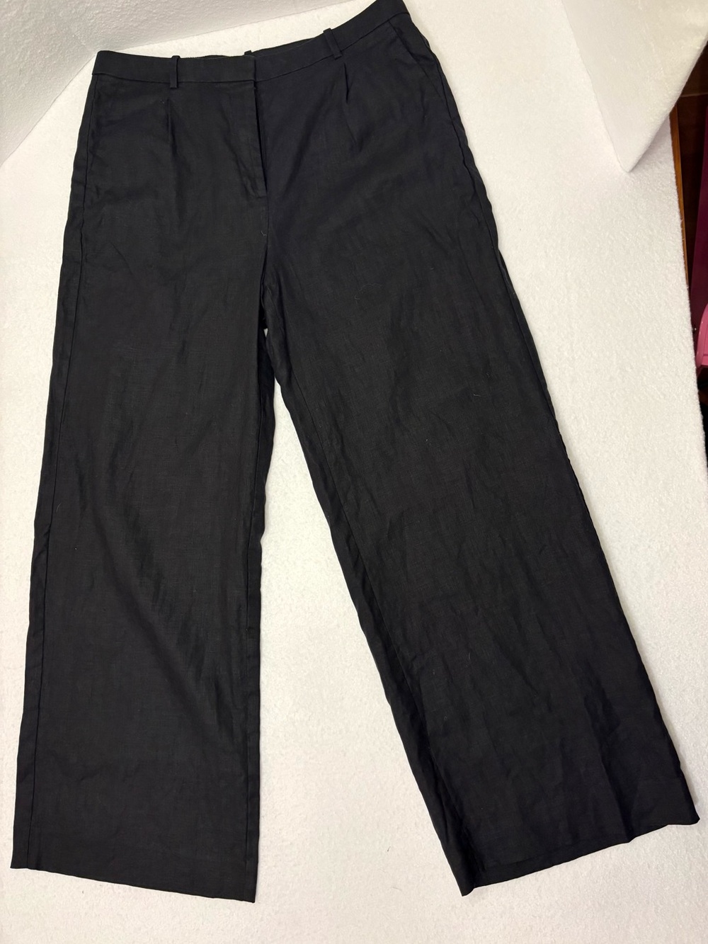 J. Crew Black Women’s Linen Wide-Leg Dress Pants